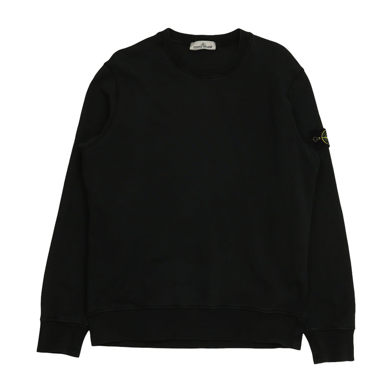 Stone Island S/S 24 Brushed Cotton Sweatshirt in Black, front