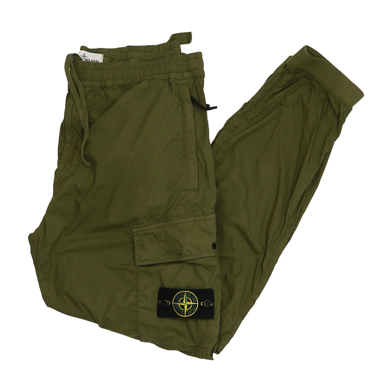 Stone Island S/S 21 Stretch Cotton Cargo Pants in Khaki, front