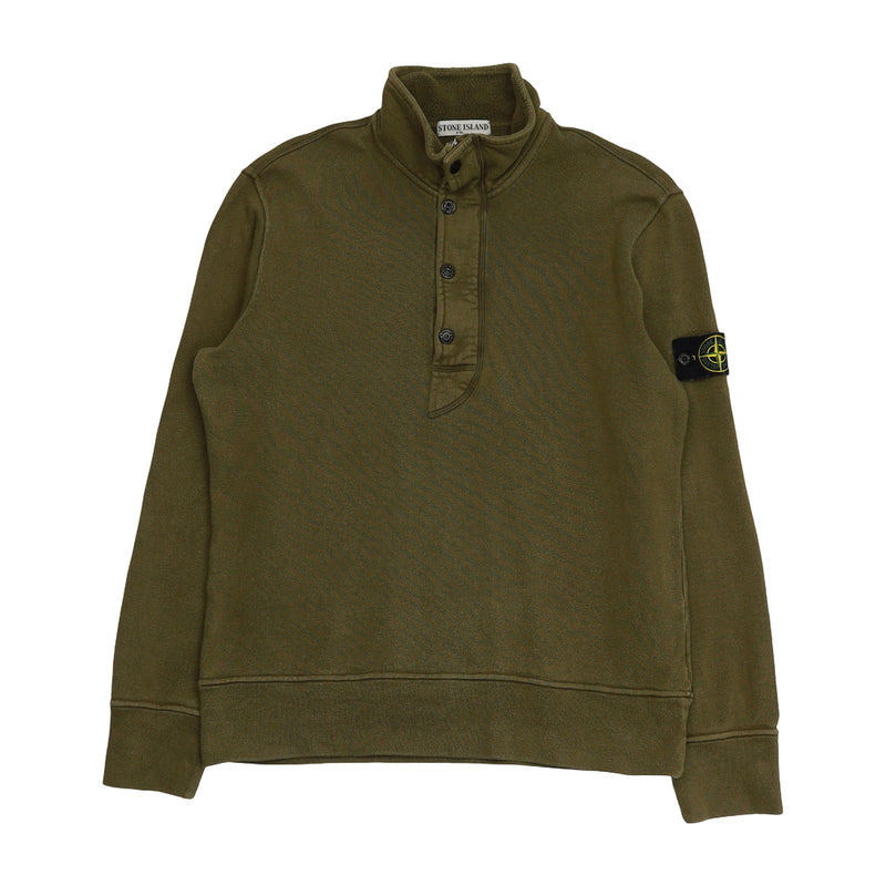 Stone Island A/W 10 Garment Dyed Half Zip Sweatshirt in Khaki, front
