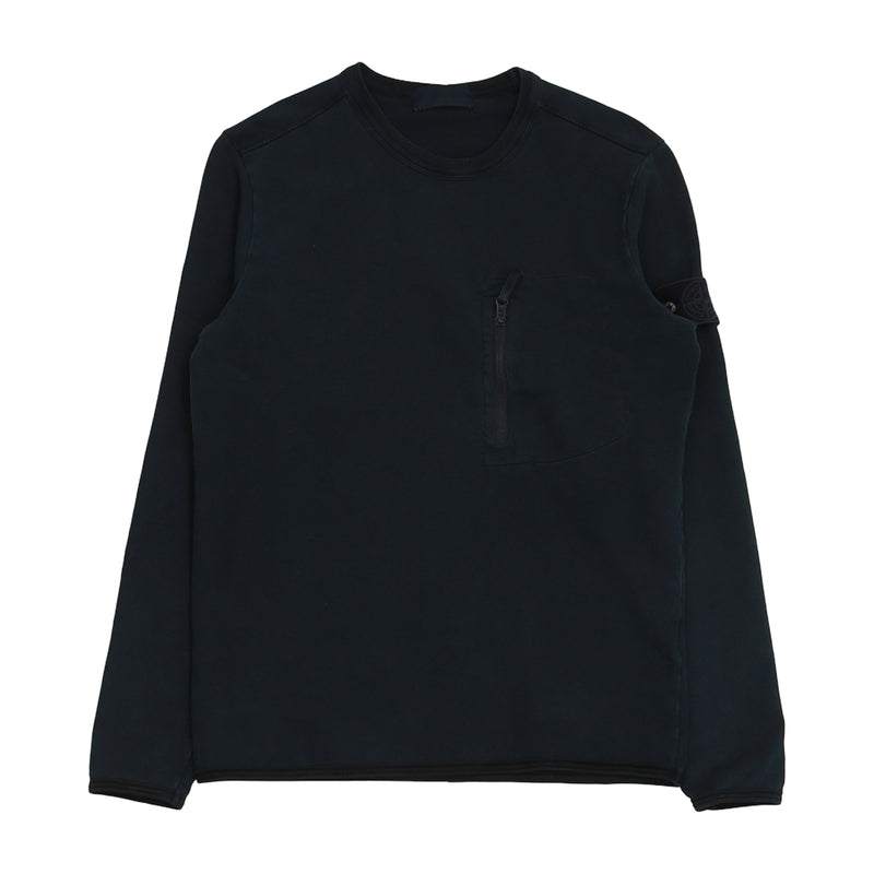 Stone Island A/W 17 Garment Dyed Ghost Sweatshirt in Navy, front