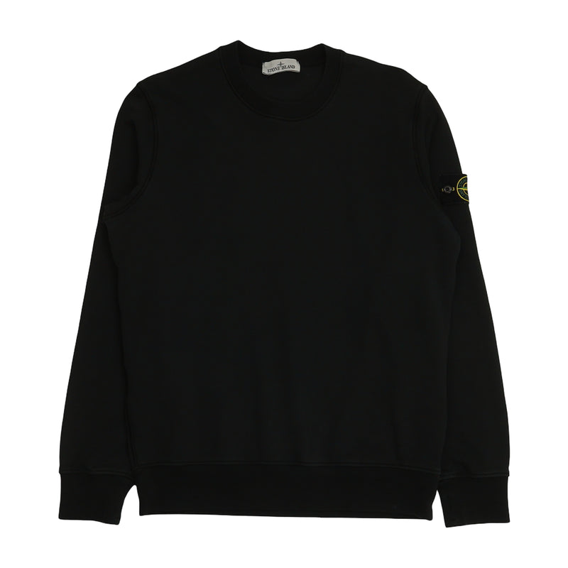Stone Island S/S 23 Garment Dyed Sweatshirt in Black, front