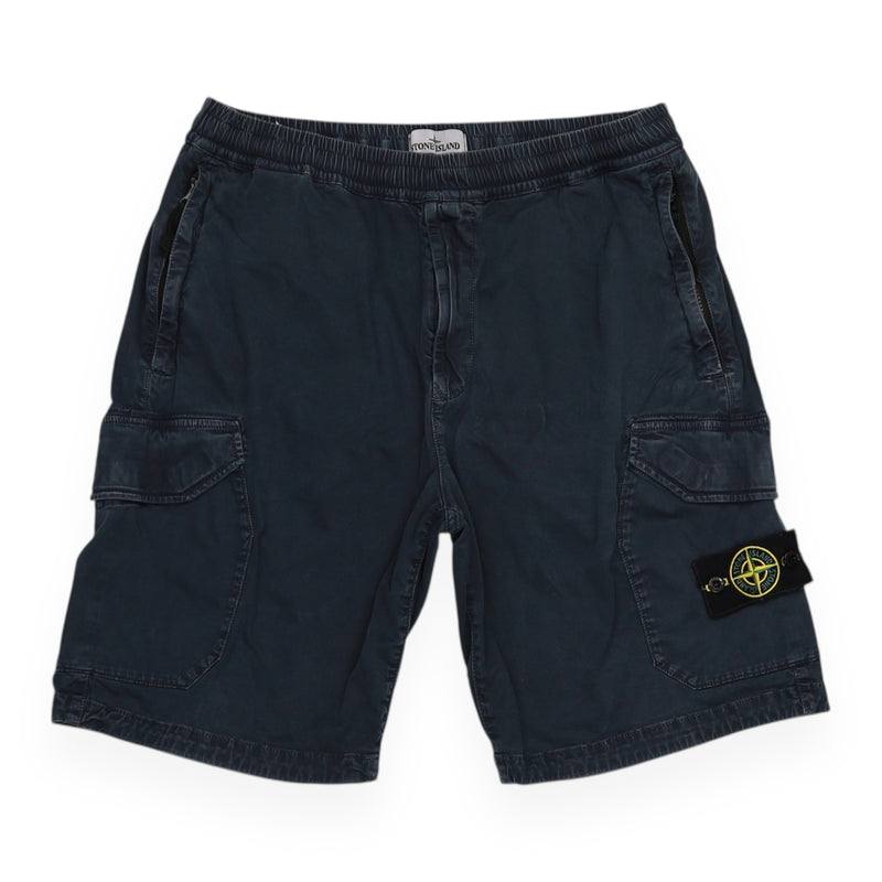 Stone Island S/S 22 Ghost Fleece Shorts in Navy, front