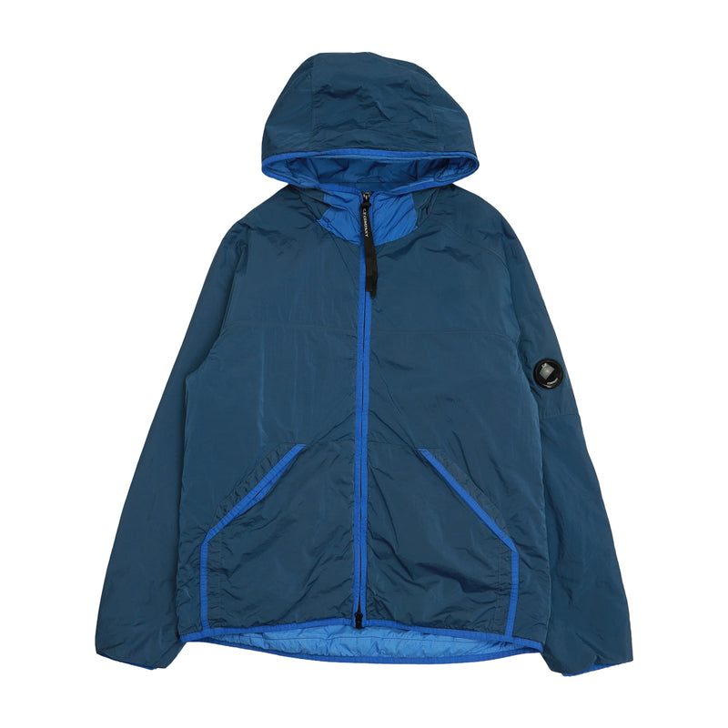 C.P. Company Padded Chrome CR-L Hooded Lens Jacket in Blue, front