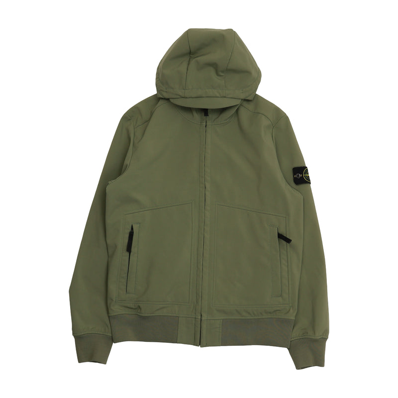 Stone Island A/W 16 Soft Shell-R Fleece Lined Jacket in Khaki, front