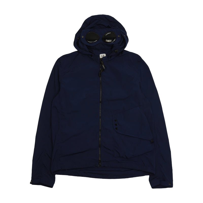 C.P. Company Garment Dyed Chrome Goggle Overshirt in Navy, front