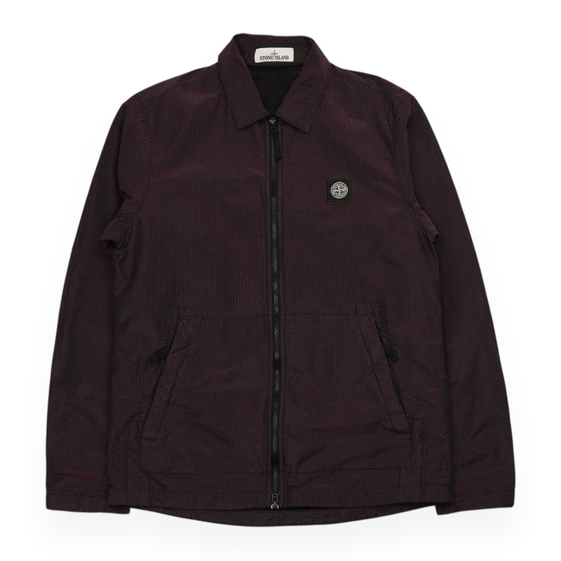 Stone Island A/W 20 Seersucker Weft Nylon Metal Overshirt in Purple, front