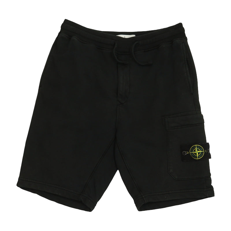 Stone Island S/S 20 Cotton Jersey Cargo Shorts in Black, front