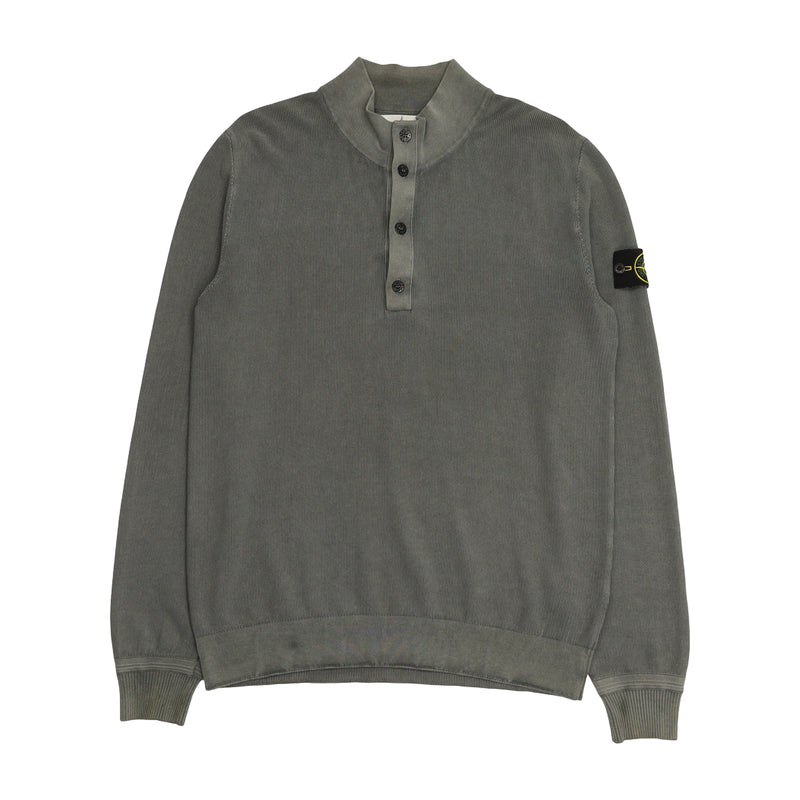 Stone Island S/S 13 Garment Dyed Half Zip Sweatshirt in Grey, front