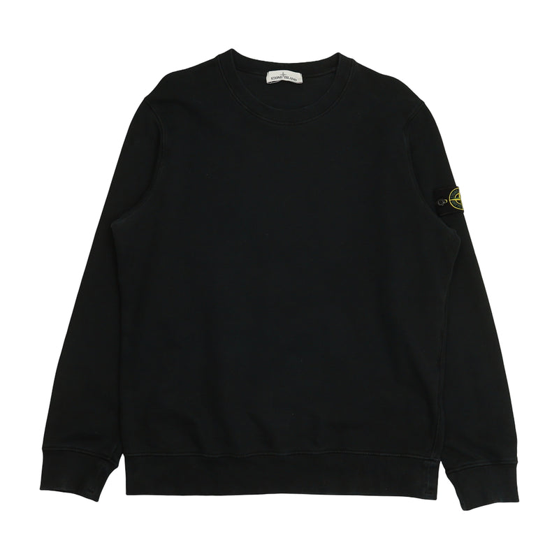 Stone Island A/W 21 Garment Dyed Sweatshirt in Black, front
