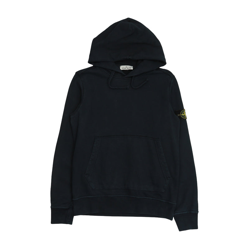 Stone Island A/W 19 Garment Dyed Popover Hoodie in Navy, front