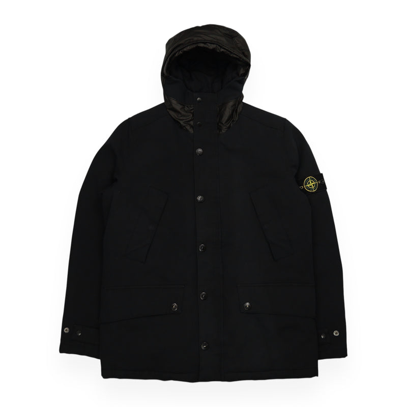 Stone Island A/W 11 Diagonal Wool Parka Jacket in Black, front