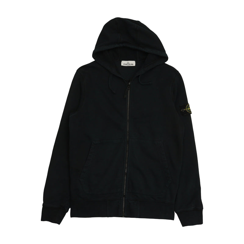 Stone Island A/W 21 Garment Dyed Full Zip Hoodie in Navy, front