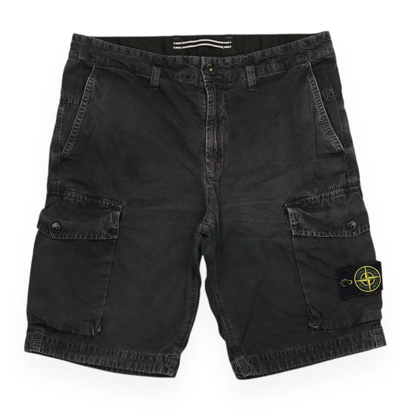 Stone Island S/S 15 Type SL Garment Dyed Cargo Shorts in Grey, front