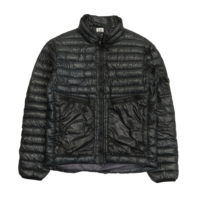 C.P. Company D.D. Shell Lens Down Puffer Jacket in Grey, front