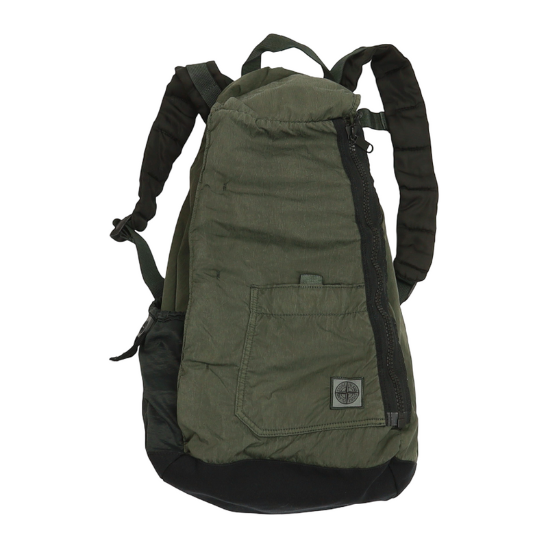 Stone Island Nylon Metal Backpack Bag in Khaki, front