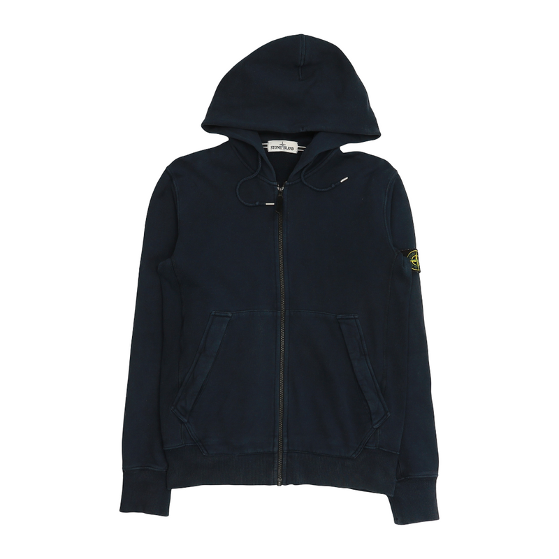 Stone Island A/W 13 Garment Dyed Zip Up Hoodie in Navy, front