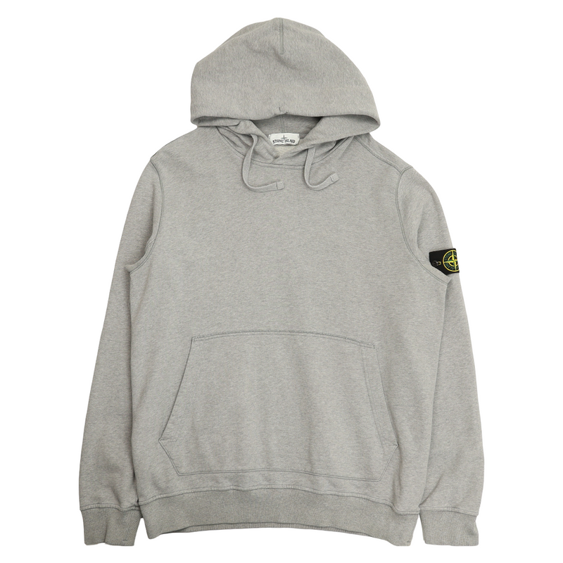 Stone Island A/W 19 Garment Dyed Popover Hoodie in Grey, front
