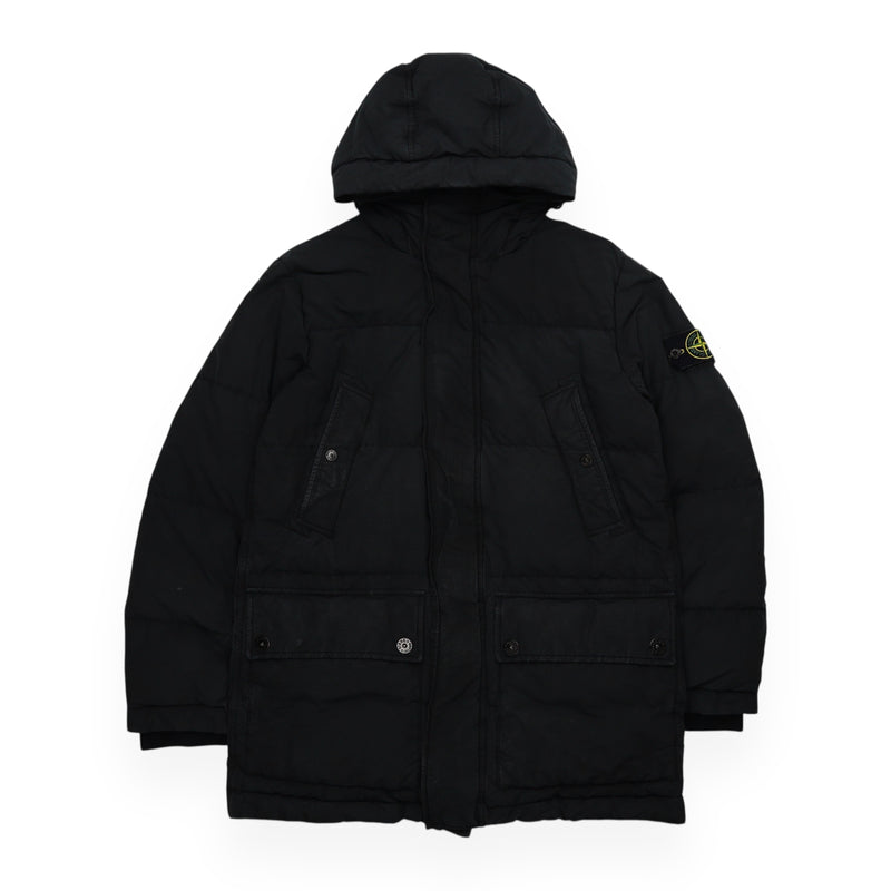 Stone Island A/W 13 Nylon Cotton Ripstop Down Parka in Black, front