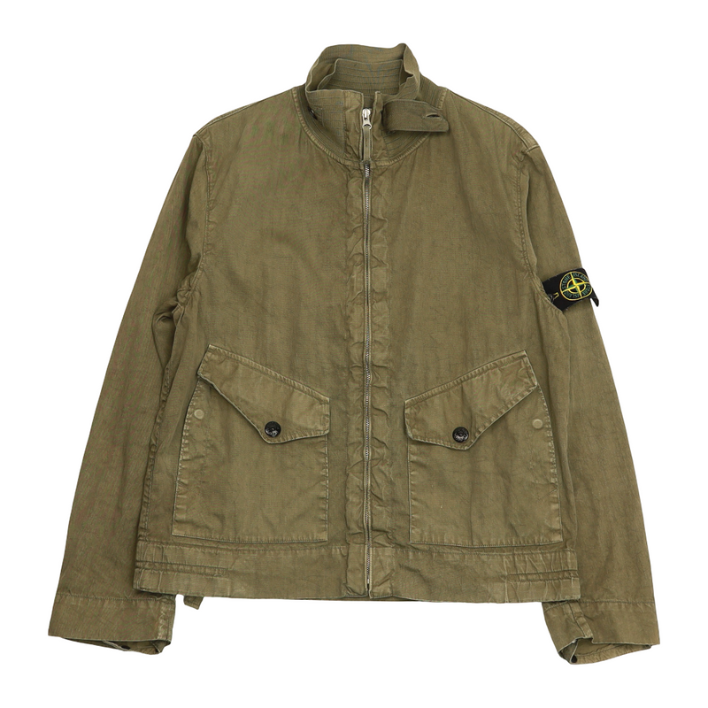 Stone Island A/W 04 Lino Flax Jacket in Khaki, front