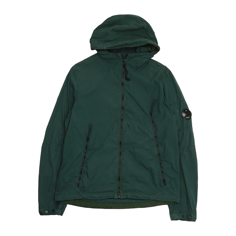 C.P. Company 50 Fili Hooded Jacket in Dark Green, front