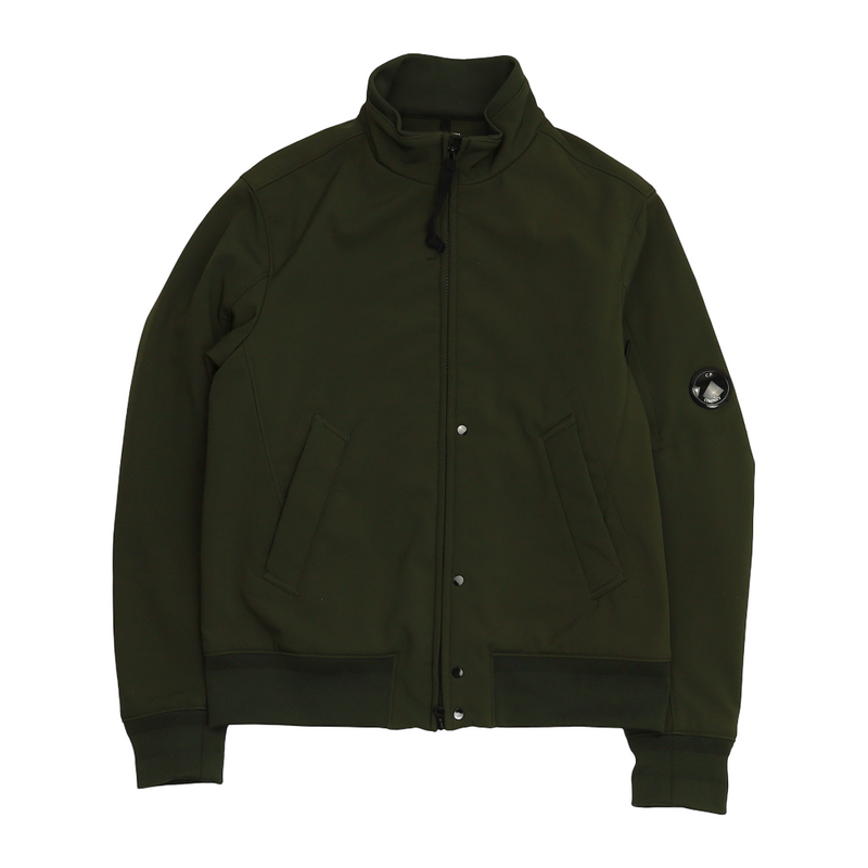 C.P. Company A/W 17 Shell Bomber Lens Jacket in Khaki, front