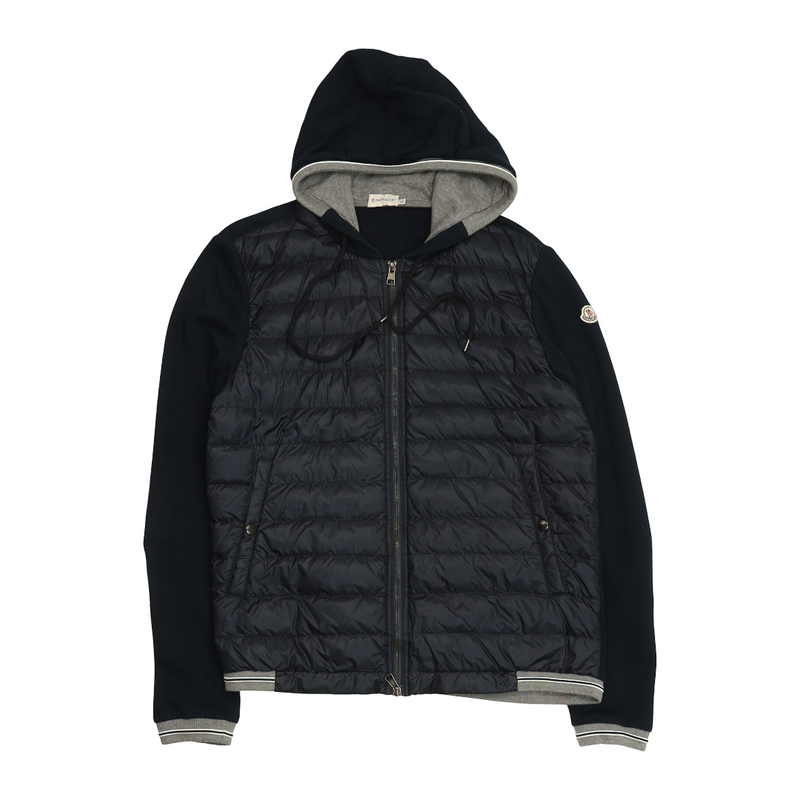 Moncler Maglia Cardigan Hooded Jacket in Navy, front