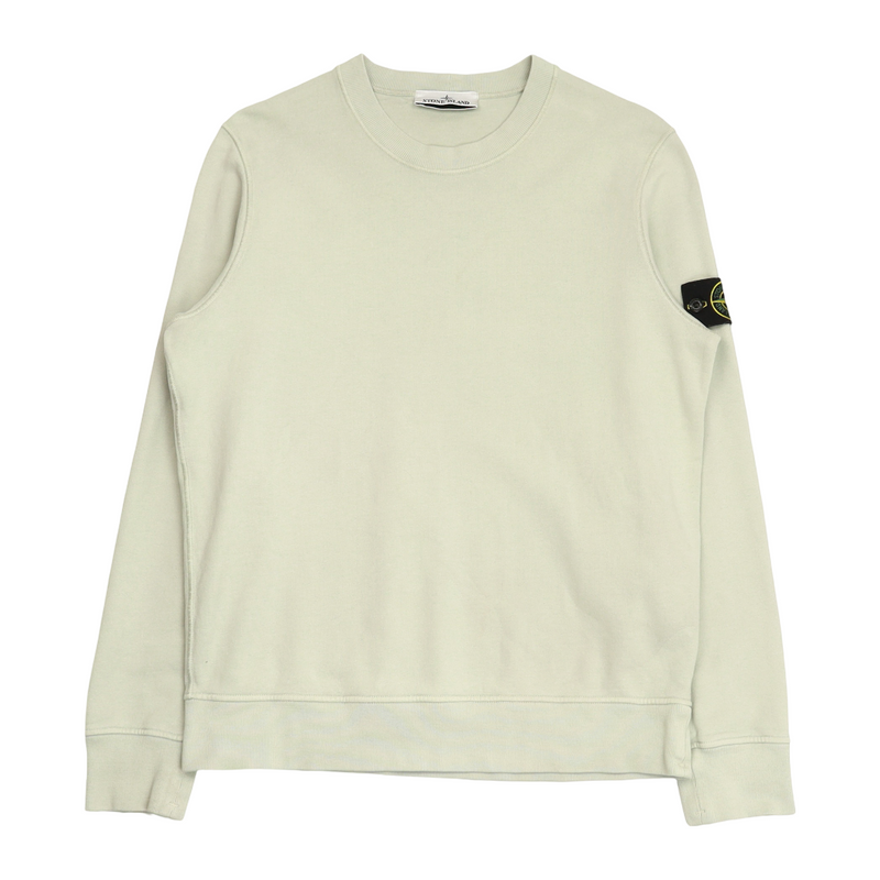Stone Island A/W 22 Brushed Cotton Jumper Sweatshirt in Pale Blue, front