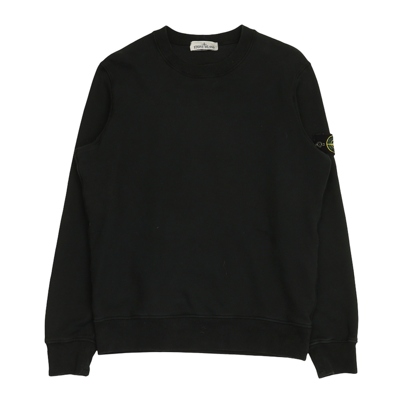 Stone Island A/W 22 Brushed Cotton Jumper Sweatshirt in Black, front