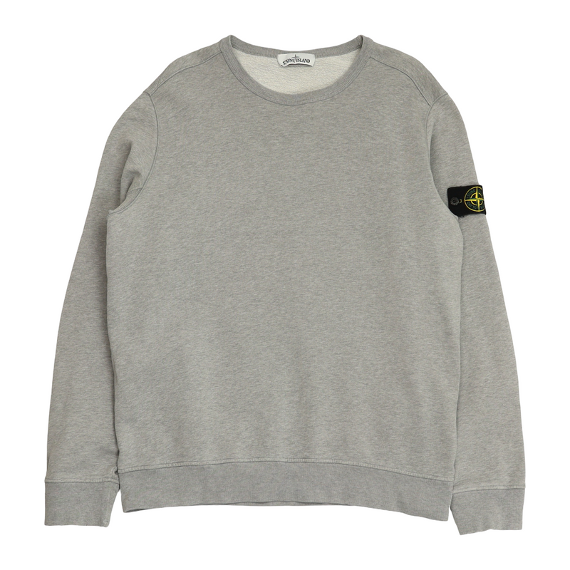Stone Island A/W 18 Garment Dyed Crewneck Jumper Sweatshirt in Grey, front