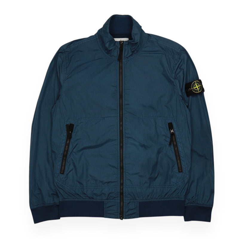 Stone Island S/S 23 Garment Dyed Crinkle Reps Jacket in Blue, front