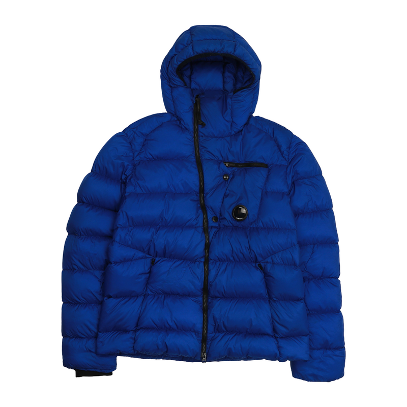 C.P. Company A/W 15 D.D Shell Down Chest Lens Puffer Jacket in Blue, front