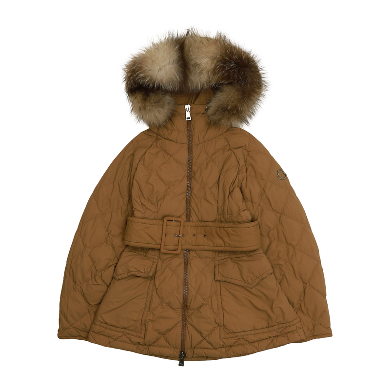Moncler Ficodie Giubbotto Jacket in Brown, front