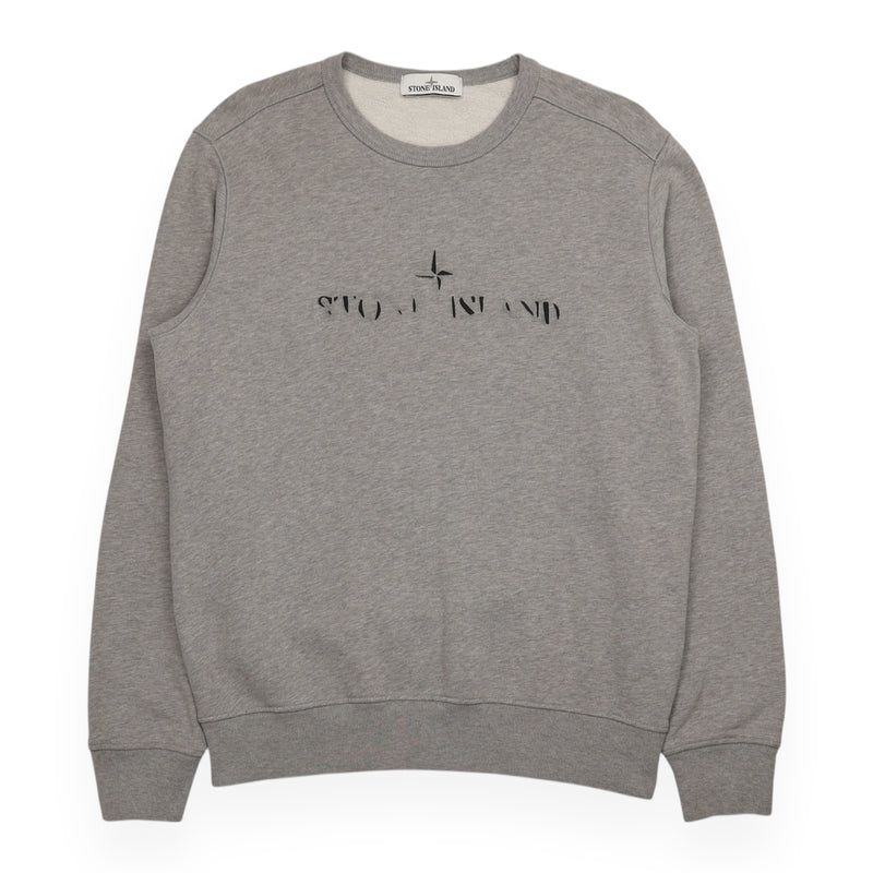 Stone Island A/W 19 Faded Logo Sweatshirt in Grey, front