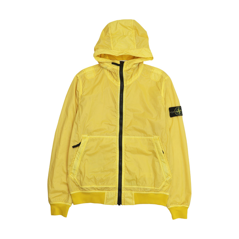 Stone Island A/W 18 Lamy Flock Hooded Jacket in Yellow, front