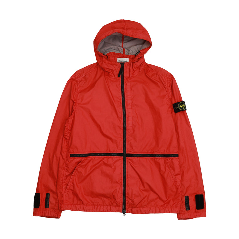 Stone Island S/S 19 Membrana TC 3L Hooded Jacket in Red, front