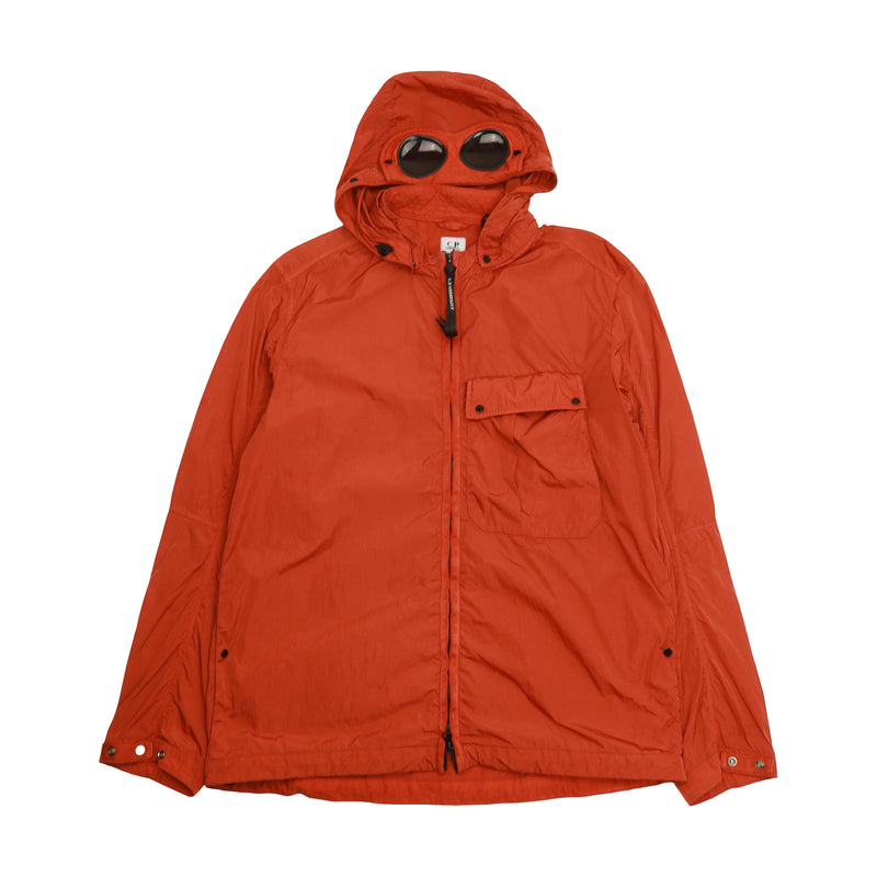 C.P. Company S/S 21 Chrome-R Mixed Garment Dyed Goggle Jacket in Burnt Orange, front