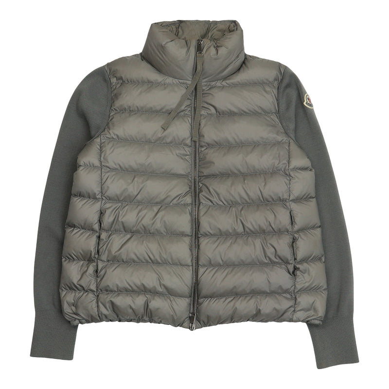 Moncler Tricot Cardigan Jacket in Grey, front