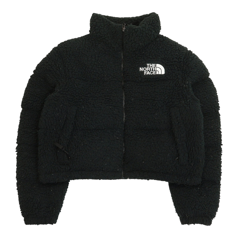 The North Face 1996 Sherpa High Pile Nuptse Cropped Jacket in Black, front