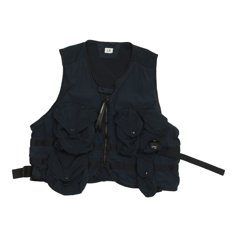 C.P. Company S/S 20 50 Fili Lens Gilet in Navy, front