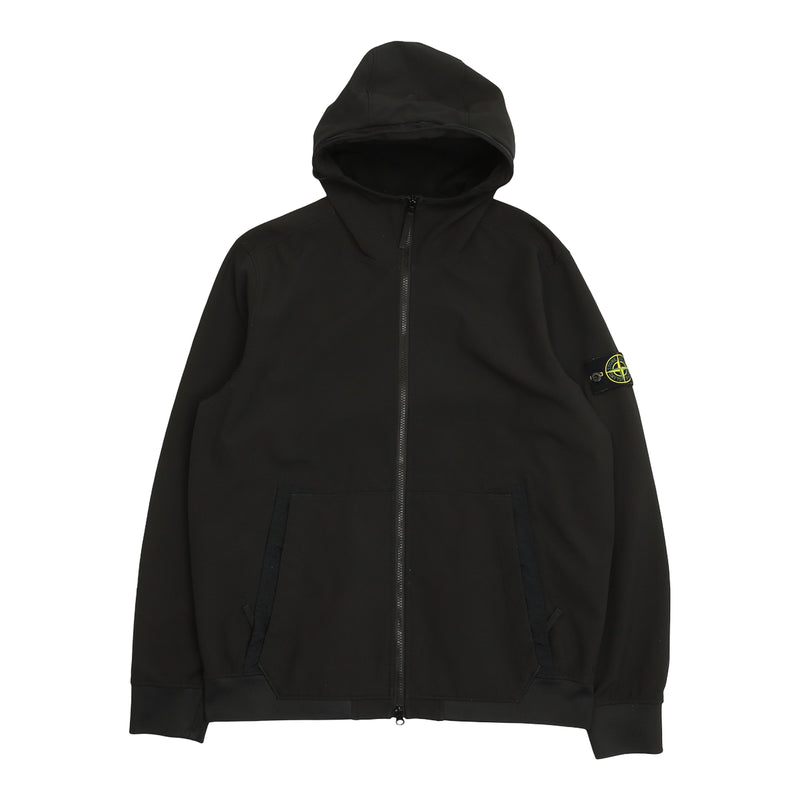 Stone Island A/W 22 E-Dye Soft Shell Jacket in Black, front