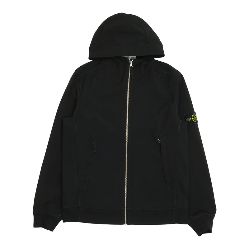 Stone Island S/S 20 Light Soft Shell-R Jacket in Black, front