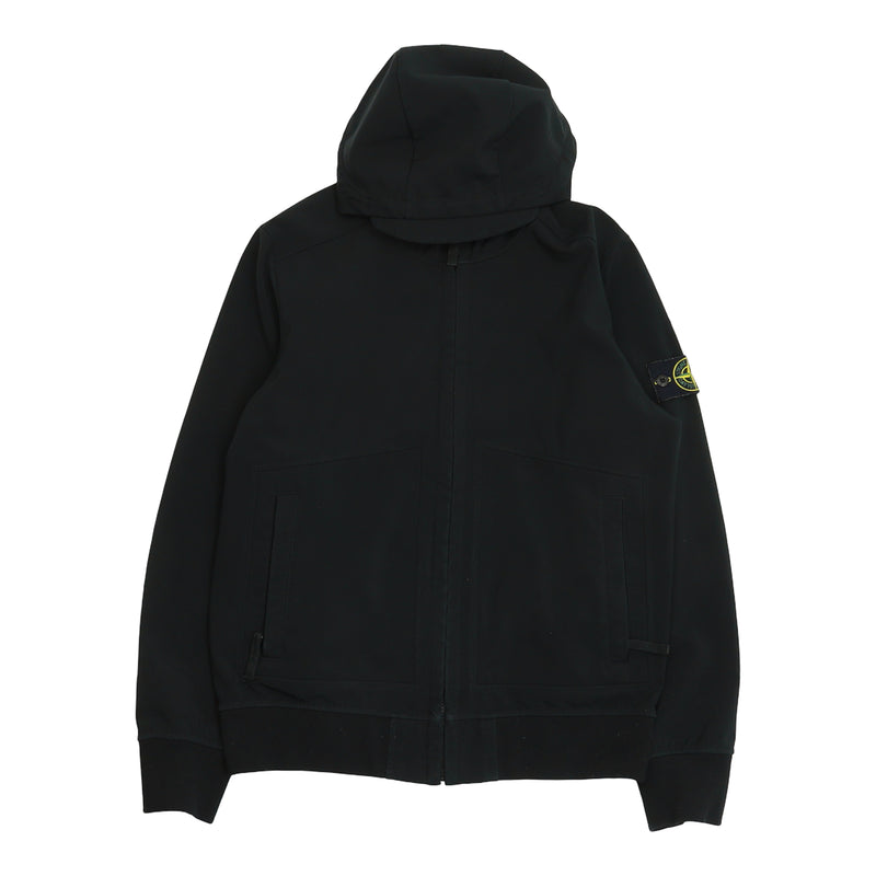 Stone Island A/W 16 Soft Shell-R Fleece Lined Jacket in Black, front