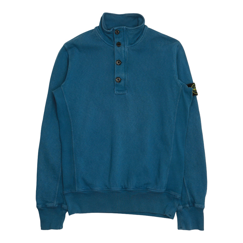 Stone Island S/S 15 Half Zip Jumper in Blue, front