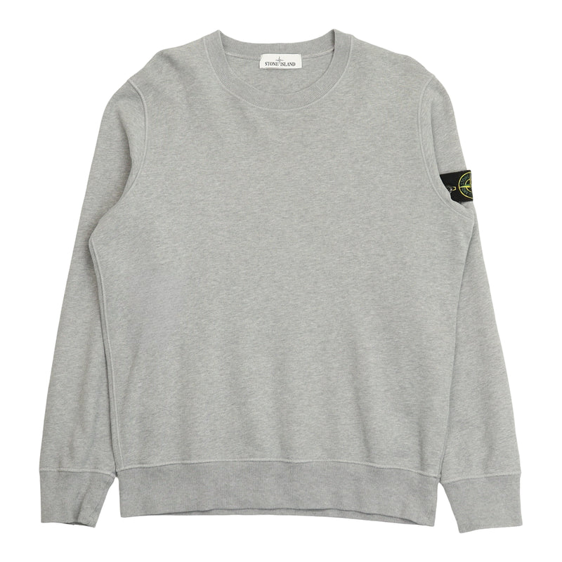 Stone Island A/W 21 Garment Dyed Cotton Crewneck Jumper in Grey, front