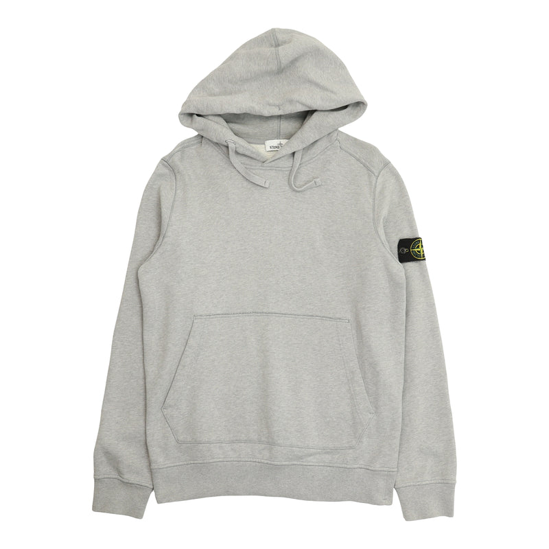 Stone Island A/W 19 Garment Dyed Popover Hoodie in Grey, front