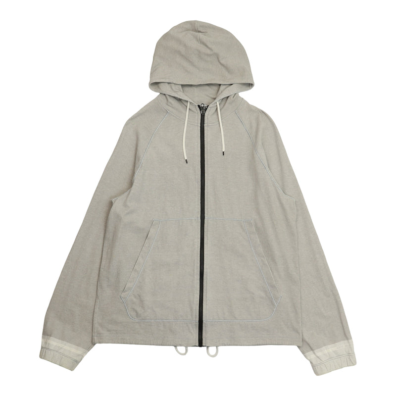Stone Island S/S 04 Embroidered Logo Hoodie in Grey, front