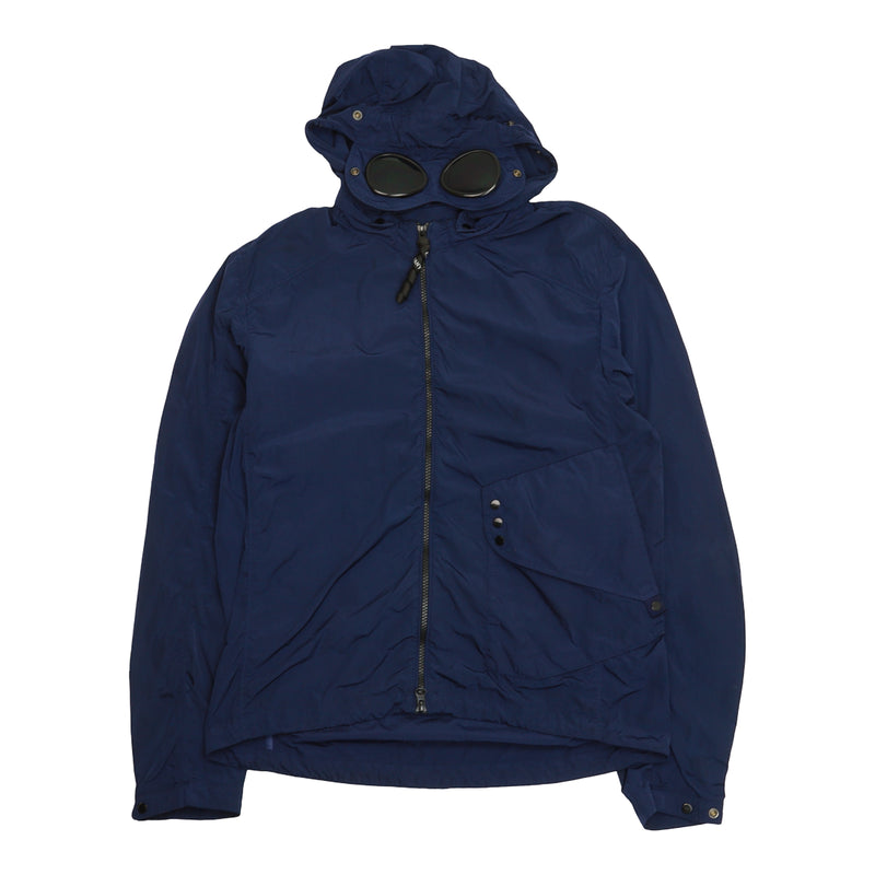 C.P. Company Garment Dyed Chrome Goggle Overshirt in Navy, front