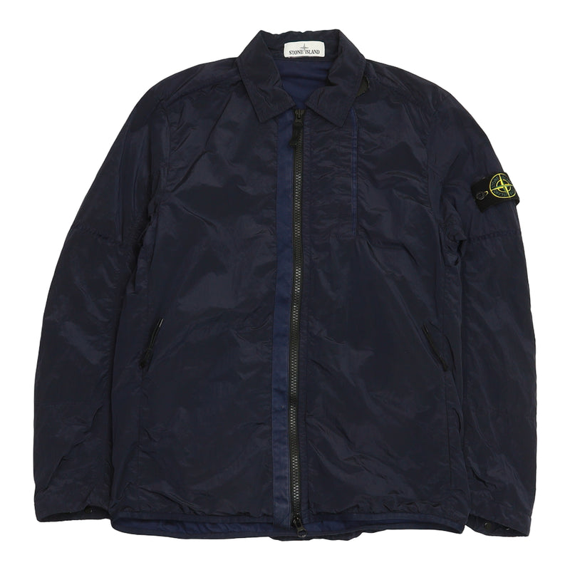 Stone Island A/W 18 Lined Nylon Metal Overshirt in Blue, front