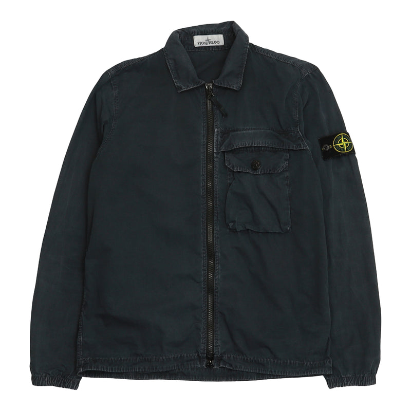Stone Island A/W 20 Garment Dyed Pocket Overshirt in Navy, front