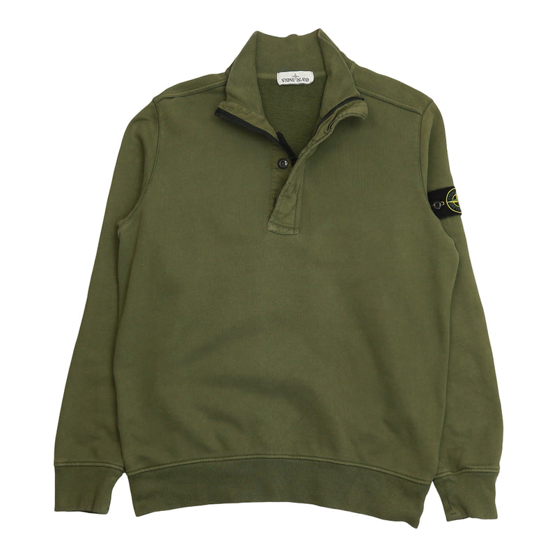 Stone Island A/W 19 Half Zip Jumper in Khaki, front